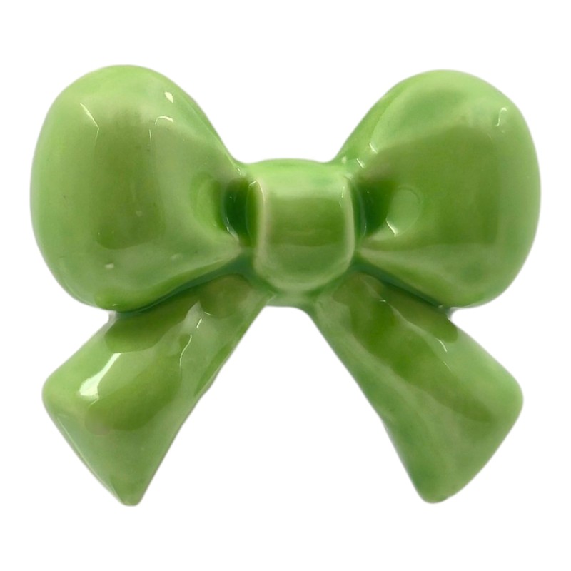 Ceramic Apple Green Ribbon with Magnet (5cm)