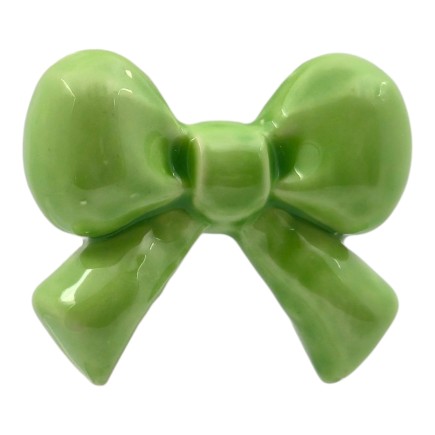 Ceramic Apple Green Ribbon with Magnet (5cm)