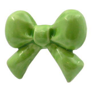 Ceramic Apple Green Ribbon with Magnet (5cm)