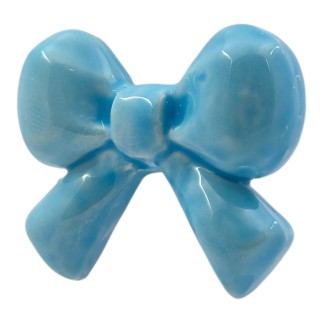 Fiocchetto Azzurro in Ceramica con Calamita (5cm)