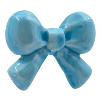 Fiocchetto Azzurro in Ceramica con Calamita (5cm)