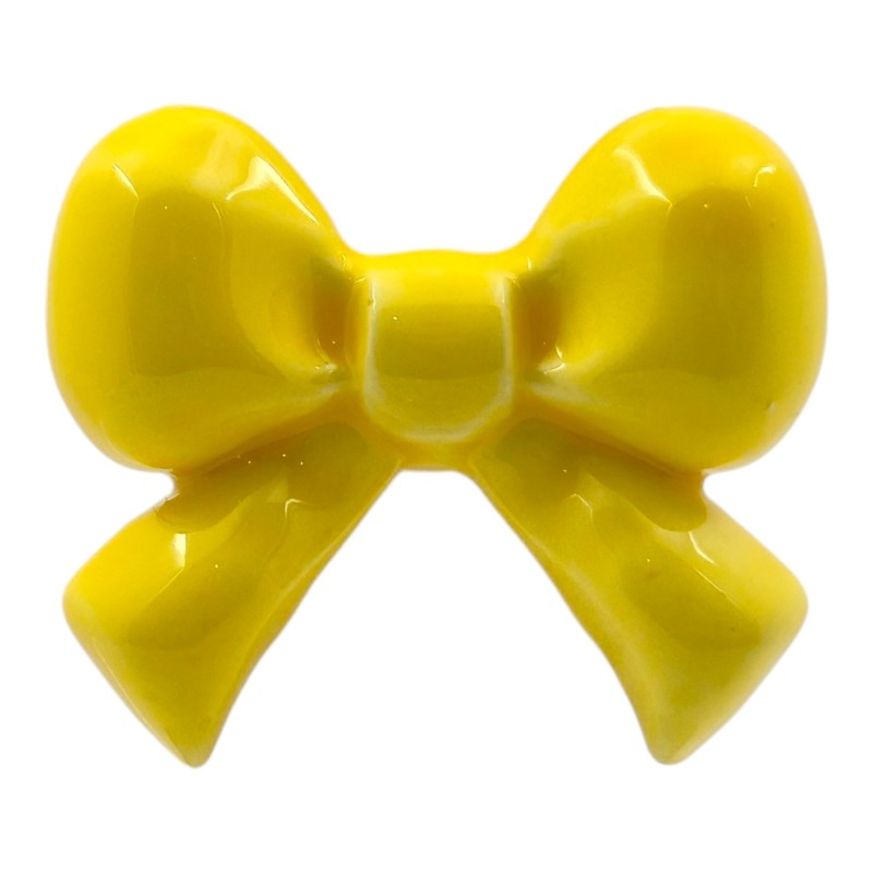 Fiocchetto Giallo Limone in Ceramica con Calamita (5cm)