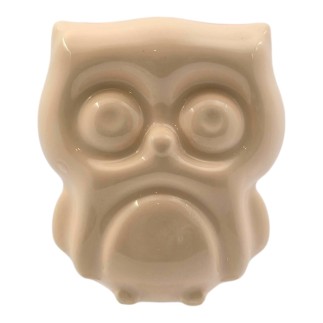 Gufo Crema in Ceramica con Calamita (5,5cm)