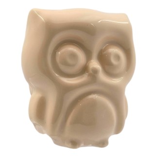 Gufo Crema in Ceramica con Calamita (5,5cm)