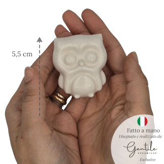 Ceramic White Owl with Magnet (5.5cm)