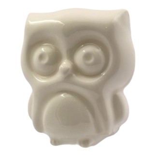 Gufo Bianco in Ceramica con Calamita (5,5cm)