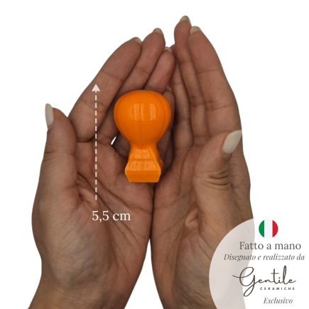 Ceramic Bright Orange Hot Air Balloon with Magnet (5.5cm)