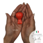 Ceramic Coral Red Hot Air Balloon with Magnet (5.5cm)