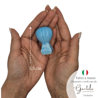 Mongolfiera Azzurro in Ceramica con Calamita (5,5cm)