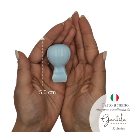Mongolfiera Celeste in Ceramica con Calamita (5,5cm)
