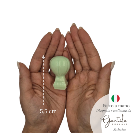 Ceramic Light Green Hot Air Balloon with Magnet (5.5cm)