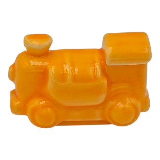 Trenino Arancione Brillante in Ceramica con Calamita (4,5cm)