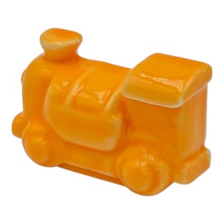 Trenino Arancione Brillante in Ceramica con Calamita (4,5cm)