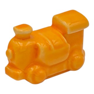 Trenino Arancione Brillante in Ceramica con Calamita (4,5cm)
