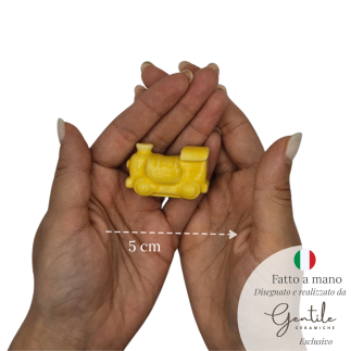 Trenino Giallo Limone in Ceramica con Calamita (4,5cm)
