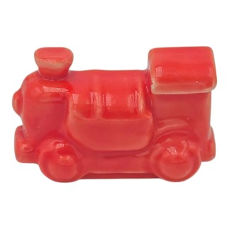 Trenino Rosso Corallo in Ceramica con Calamita (4,5cm)