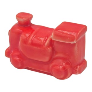 Trenino Rosso Corallo in Ceramica con Calamita (4,5cm)