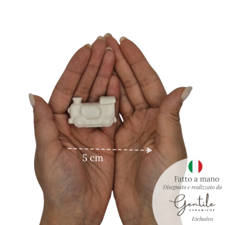Trenino Bianco in Ceramica con Calamita (4,5cm)