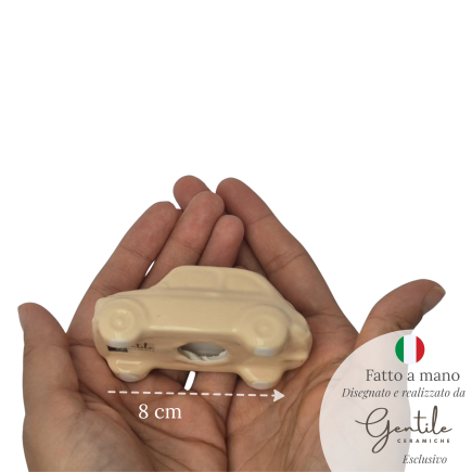 Macchinina Crema in Ceramica da appoggio (8cm)