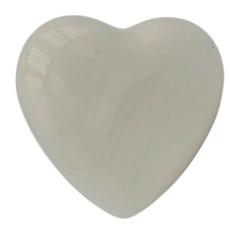 Set 10 Ceramic White Heart with Magnet (4.5cm)