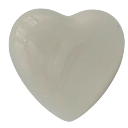 Set 10 Cuore Bianco in Ceramica con Calamita (4.5cm)