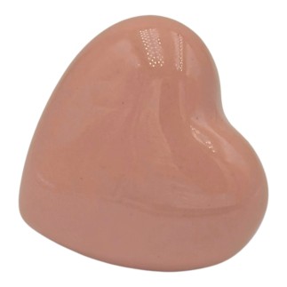 Set 7 Cuore Rosa Pesca in Ceramica con Calamita (4.5cm)