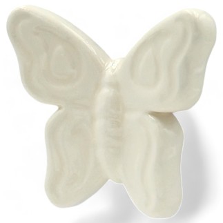 Set da 12Farfalla Bianca in Ceramica con Calamita (5,5cm)