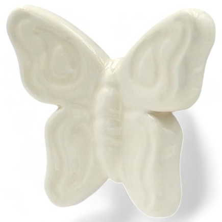 Set da 12Farfalla Bianca in Ceramica con Calamita (5,5cm)