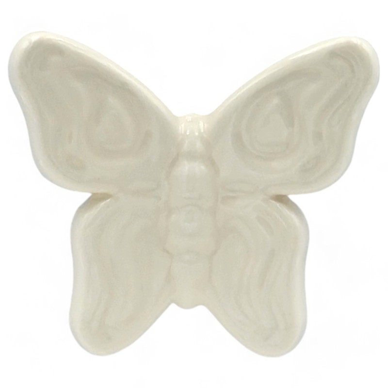 Set da 12 Farfalla Bianca in Ceramica con Calamita (5,5cm) – Disponibili in Quantità Limitata