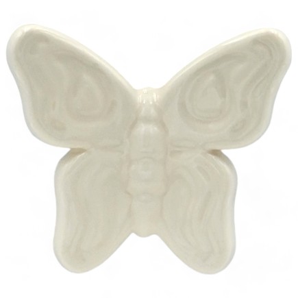 Set da 12Farfalla Bianca in Ceramica con Calamita (5,5cm)