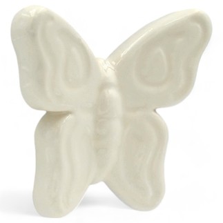 Set da 12 Farfalla Bianca in Ceramica con Calamita (5,5cm)