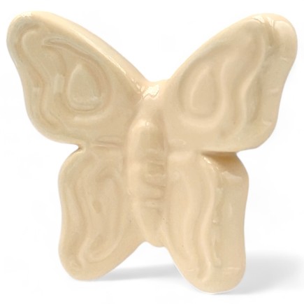 Set da 22 Farfalla Crema in Ceramica con Calamita (5,5cm) – Disponibili in Quantità Limitata