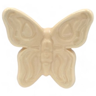Set da 12 Farfalla Crema in Ceramica con Calamita (5,5cm)