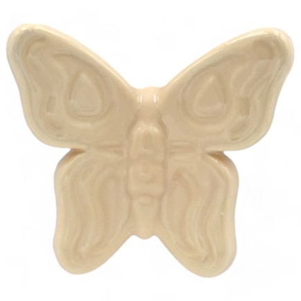 Set da 12 Farfalla Crema in Ceramica con Calamita (5,5cm)