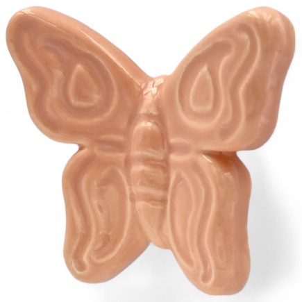 Set da 26 Farfalla Rosa Pesca in Ceramica con Calamita (5,5cm) – Disponibili in Quantità Limitata