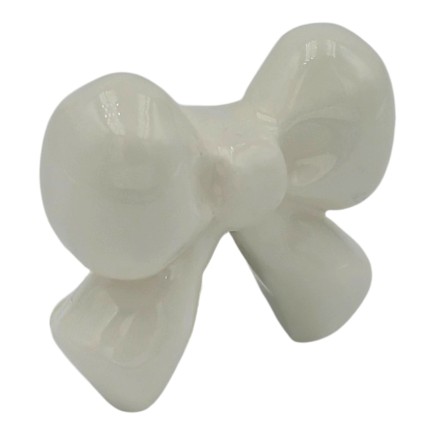 Set 9 Fiocchetto Bianco in Ceramica con Calamita (5cm)