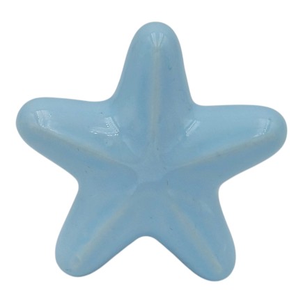Set 4 Stella Marina Celeste in Ceramica con Calamita (5,5cm)