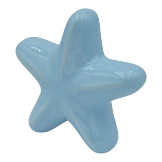 Set 4 Stella Marina Celeste in Ceramica con Calamita (5,5cm)