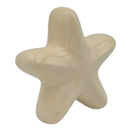 Set 10 Stella Marina Crema in Ceramica con Calamita (5,5cm)