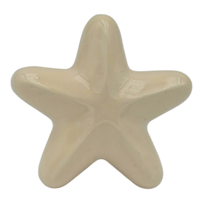 Set 10 Stella Marina Crema in Ceramica con Calamita (5,5cm) – Disponibili in Quantità Limitata