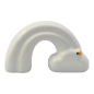 Arcobaleno bianco con dettaglio oro in ceramica – Linea Baby Soft (8cm)