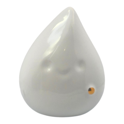 Goccia ceramica bianca oro | Bomboniera nascita (8cm)