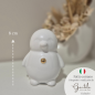 Pinguino bianco con dettaglio oro in ceramica – Linea Baby Soft (8cm)