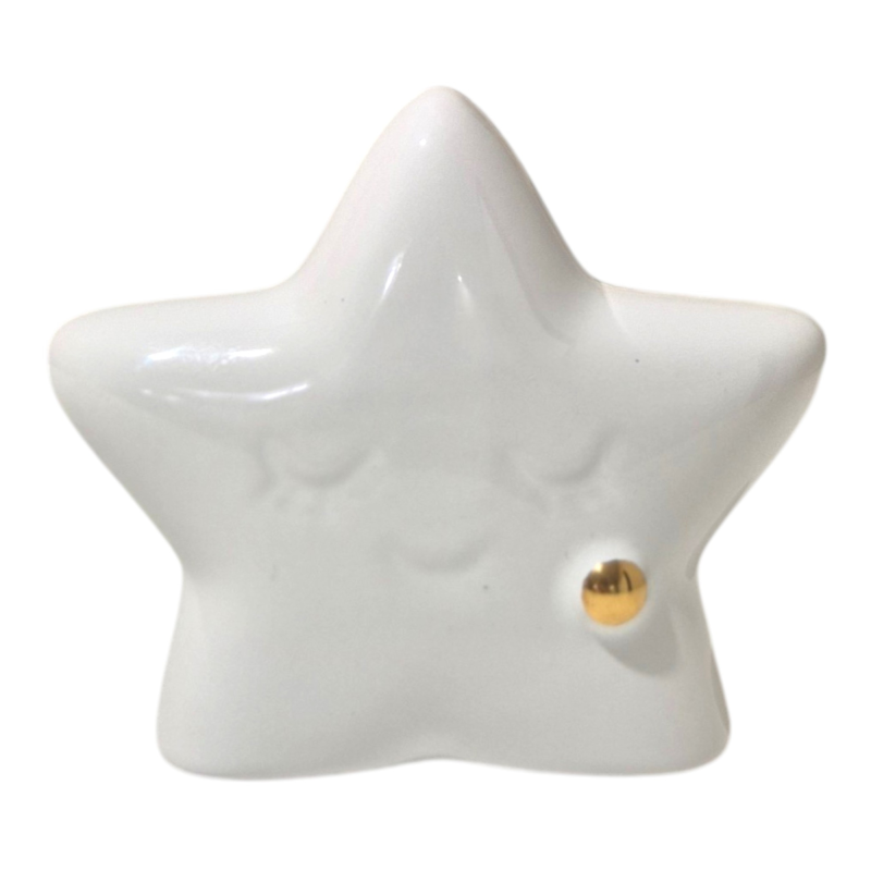 White ceramic star with gold detail – Baby Soft Collection (8cm)
