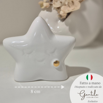 copia di Luna bianca con dettaglio oro in ceramica – Linea Baby Soft (8cm)