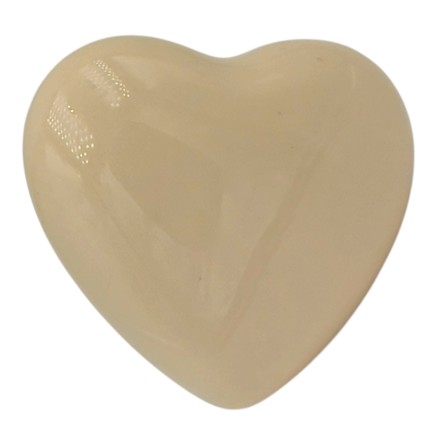 Set 3 Cuore Crema in Ceramica con Calamita (4.5cm)