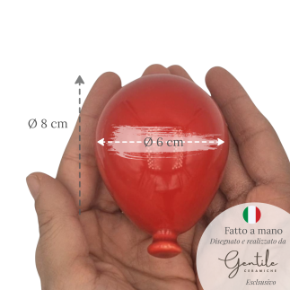 Palloncino Rosso in Ceramica da appendere (8cm)