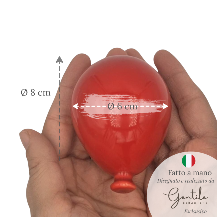 Ceramic Red Balloon to hang (8cm)