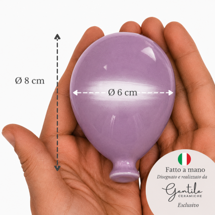 Palloncino Viola Glicine in Ceramica da appendere (8cm)