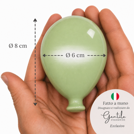 Ceramic Light Green Balloon to hang (8cm)